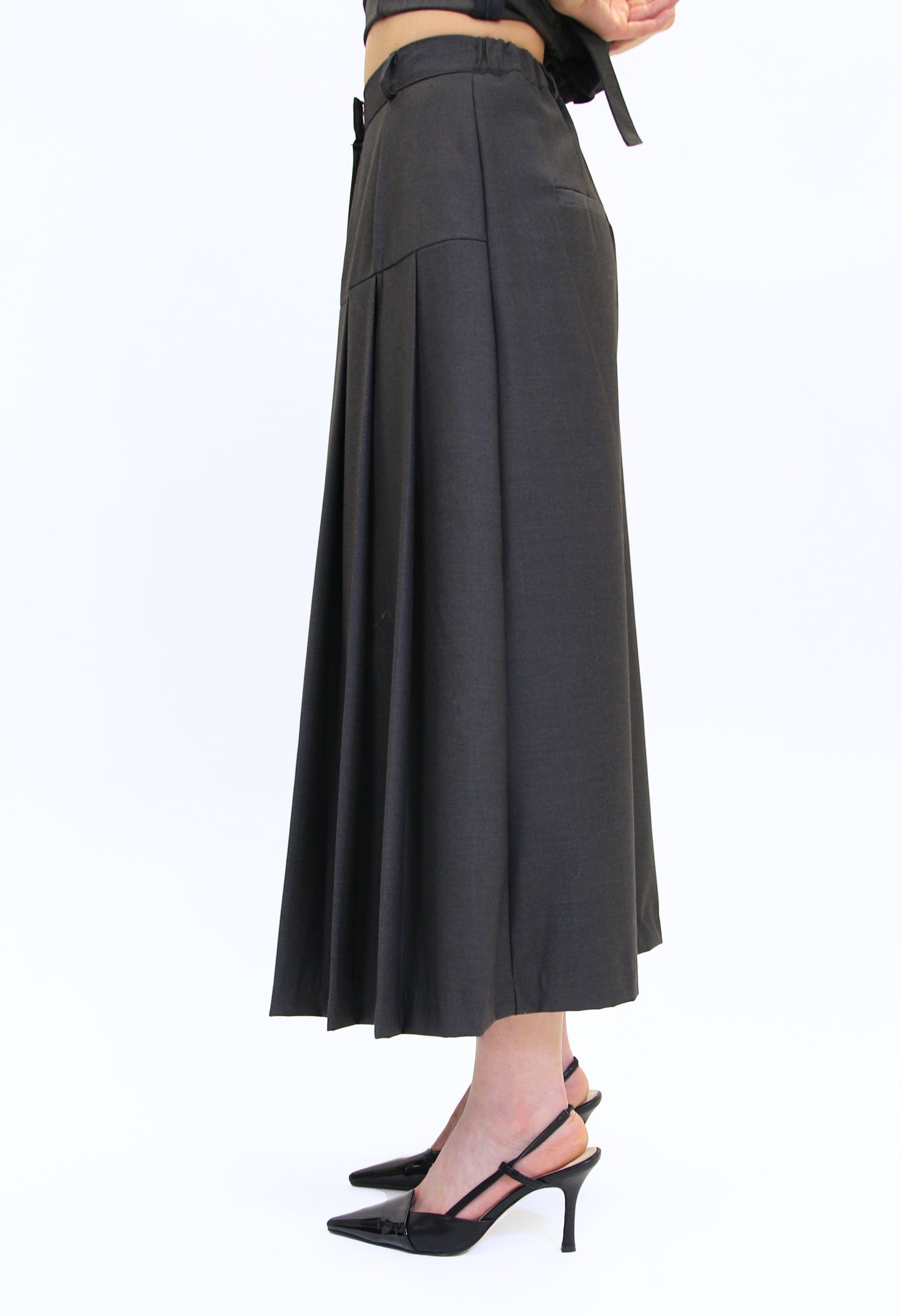 Heritage Midi Skirt in Charcoal