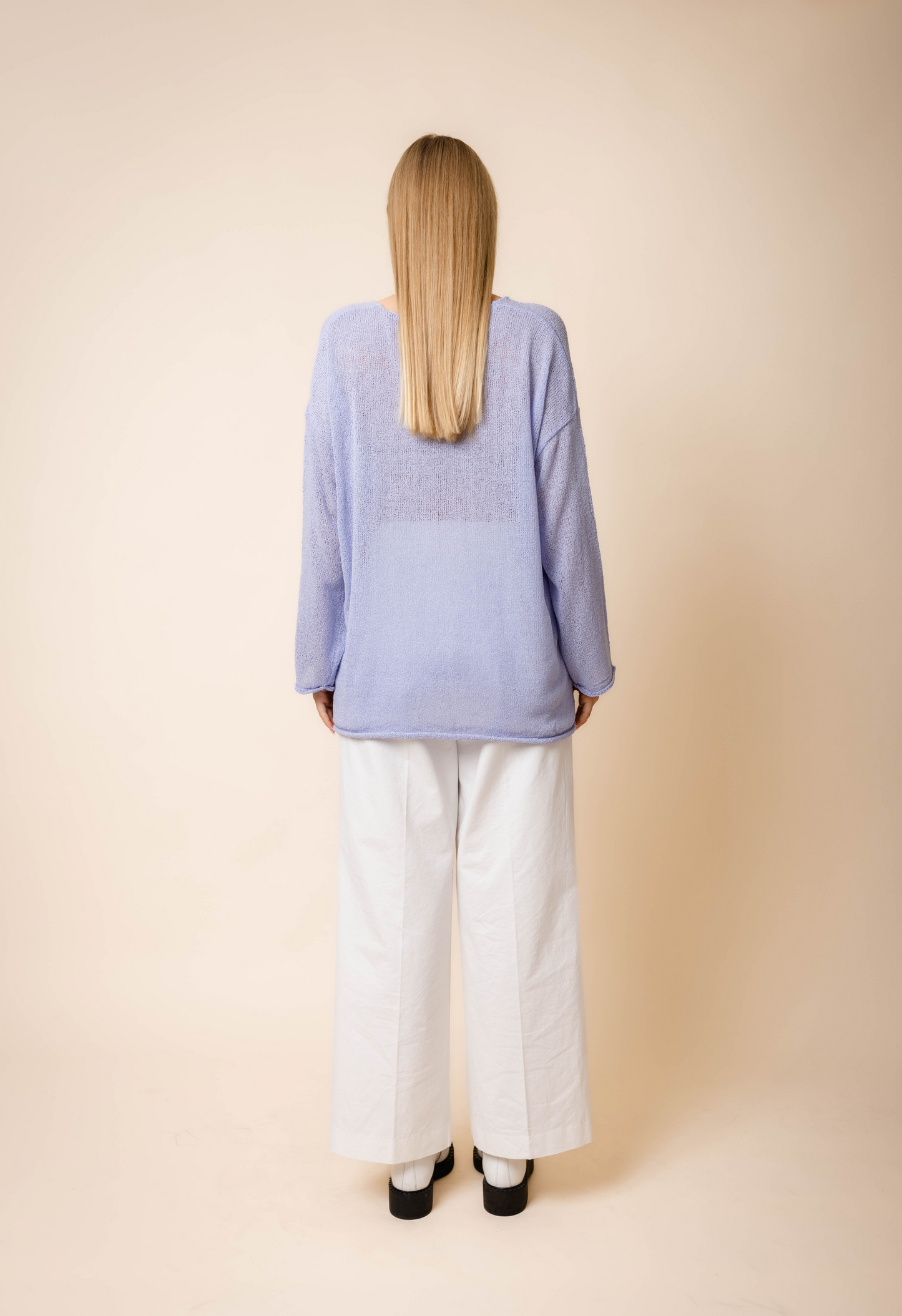Oversized Stitch Sweater in Periwinkle
