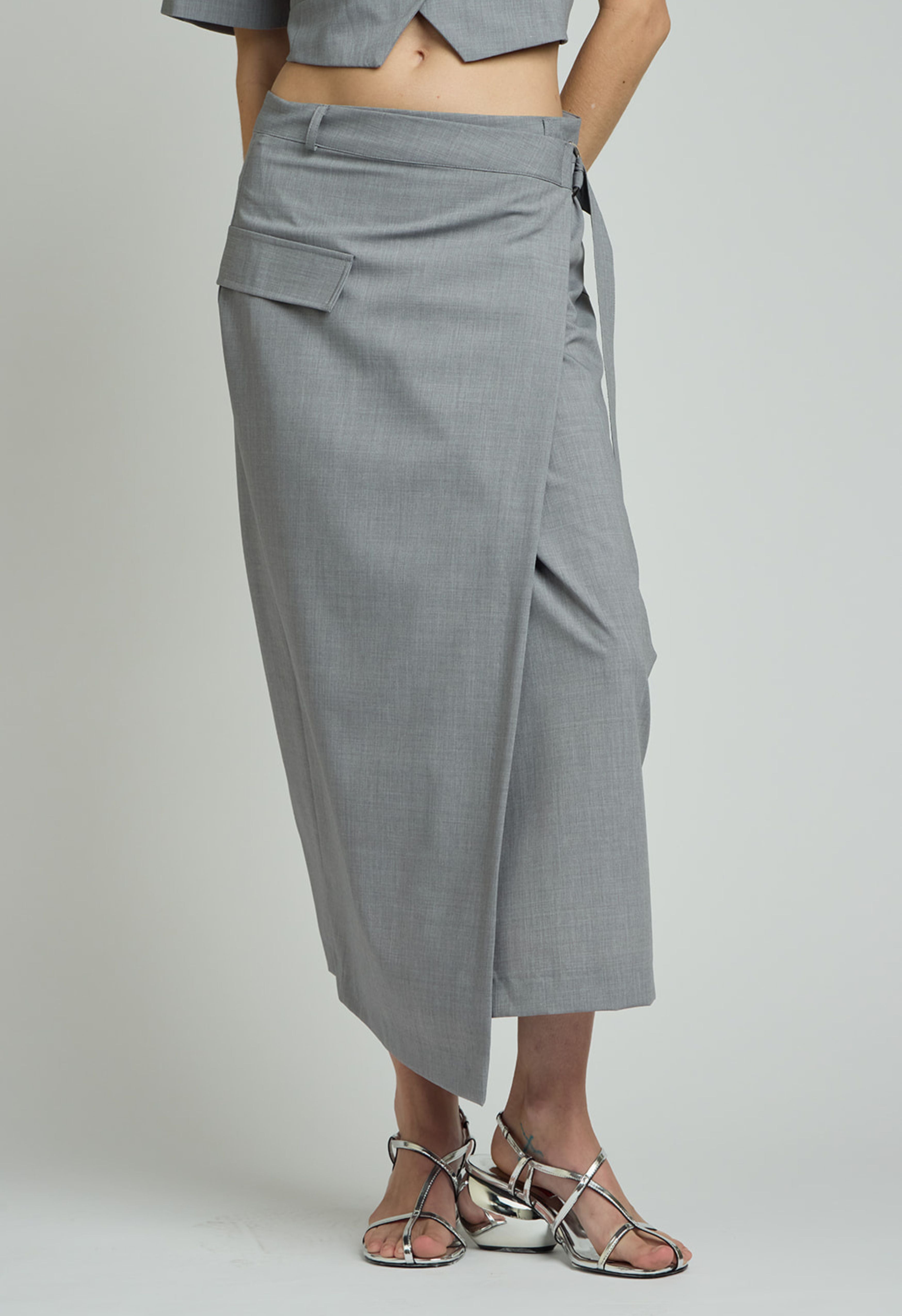 Kingsley Midi Skirt in Heather Grey – The NKC Store