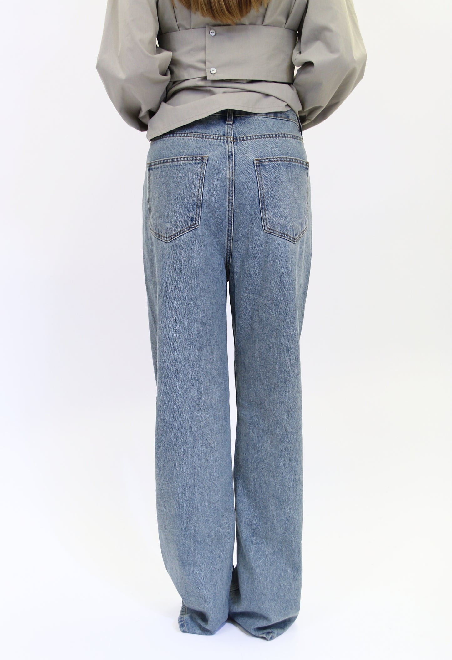 Asymmetrical Button Up Jeans