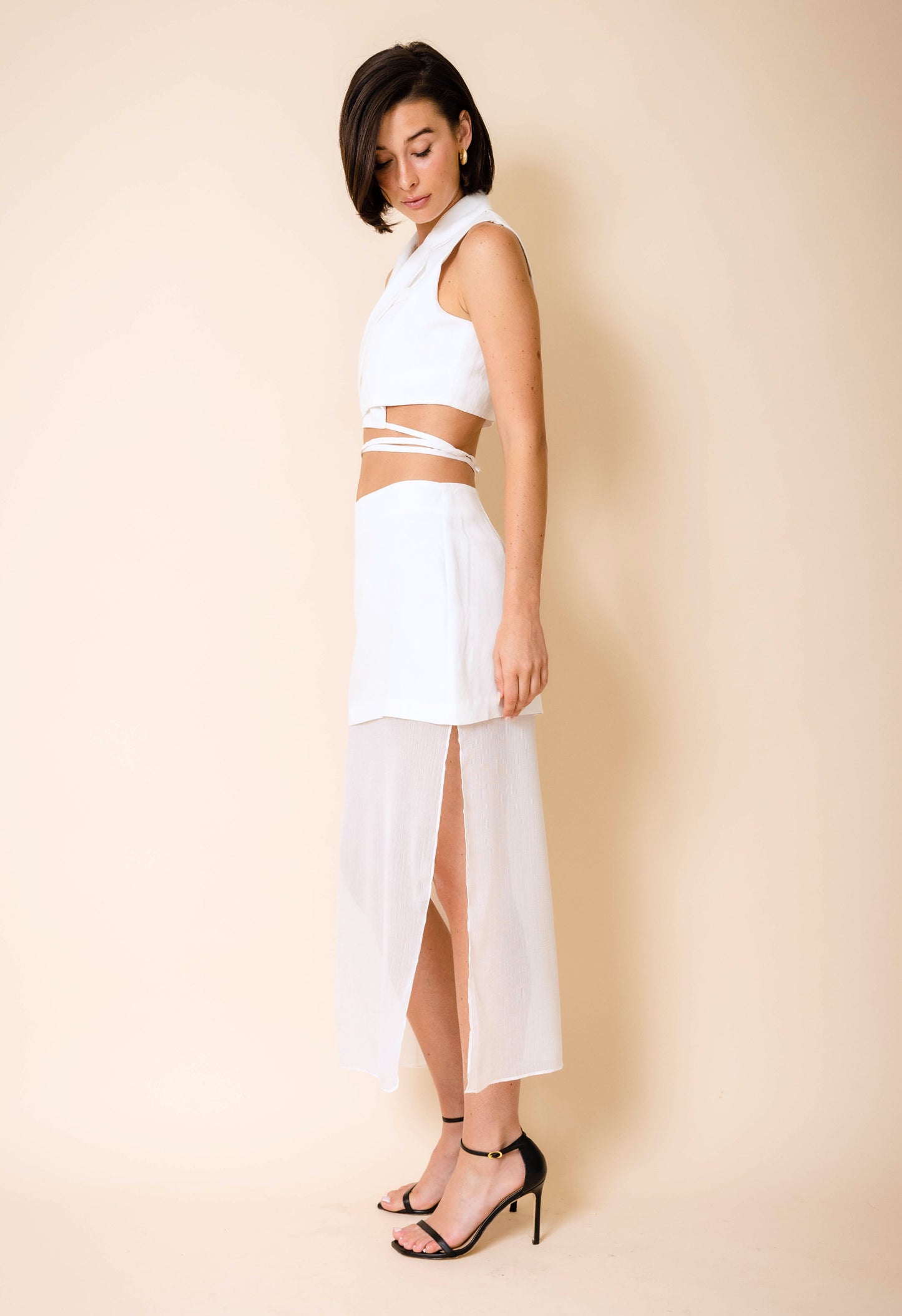 Arlo Sheer Skirt in White