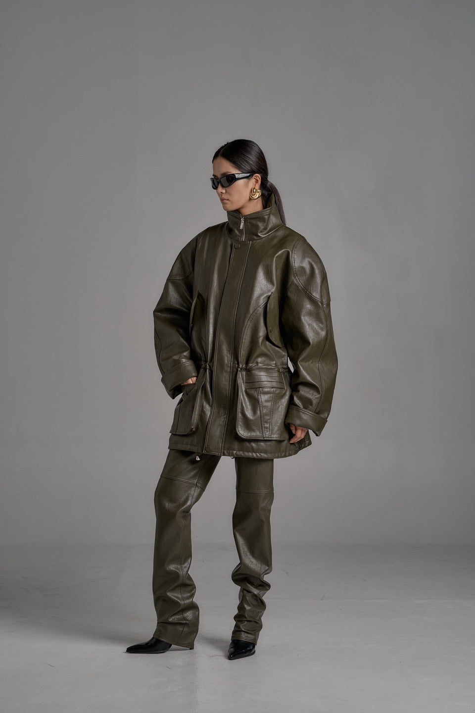 Oversized Vegan Leather Bomber – The NKC Store