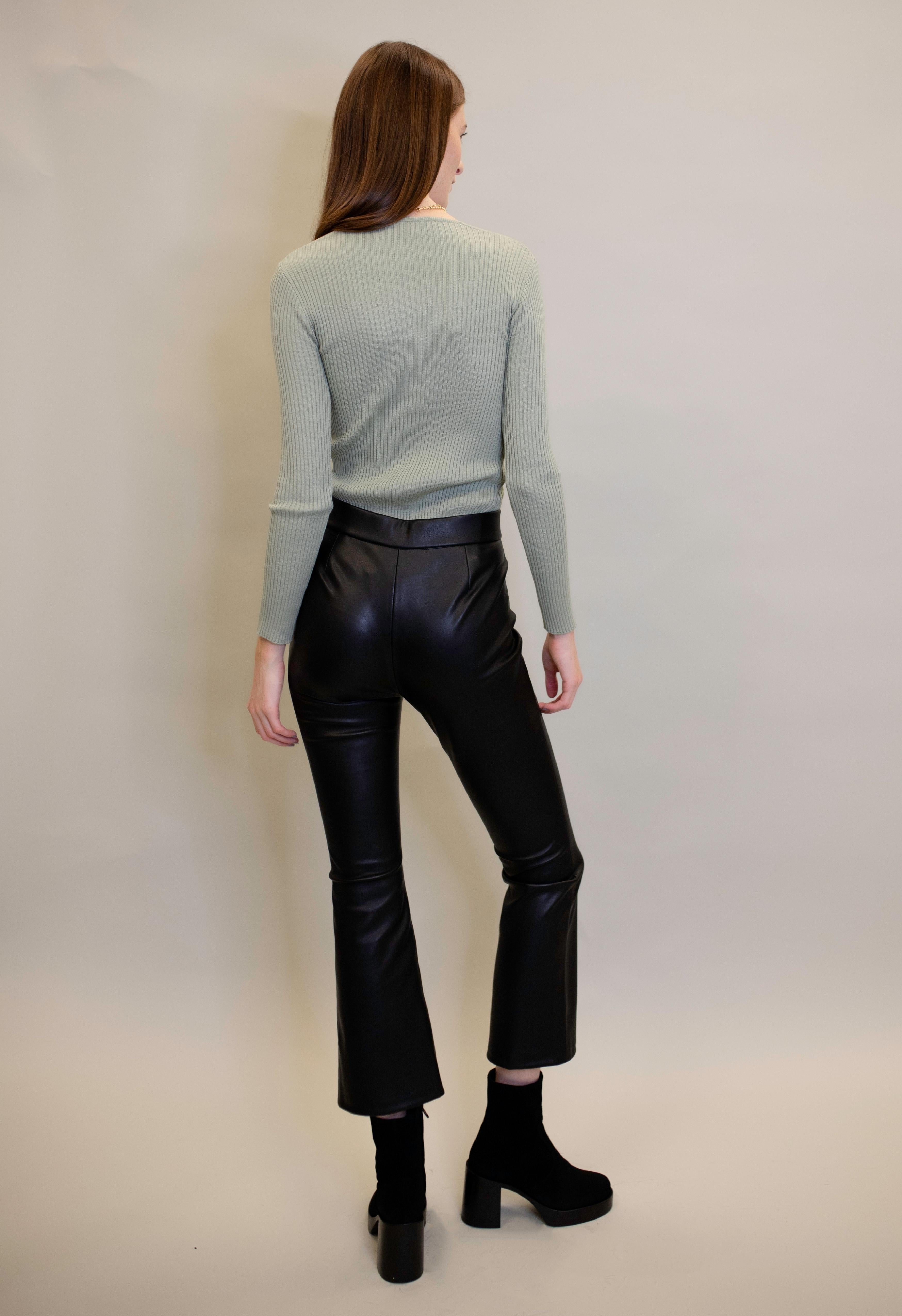 パンツ NKNIT vegan leather high-rise pants vegan leather high-rise pants – NKNIT