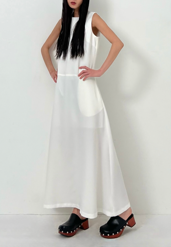 Classic Midi Dress in White