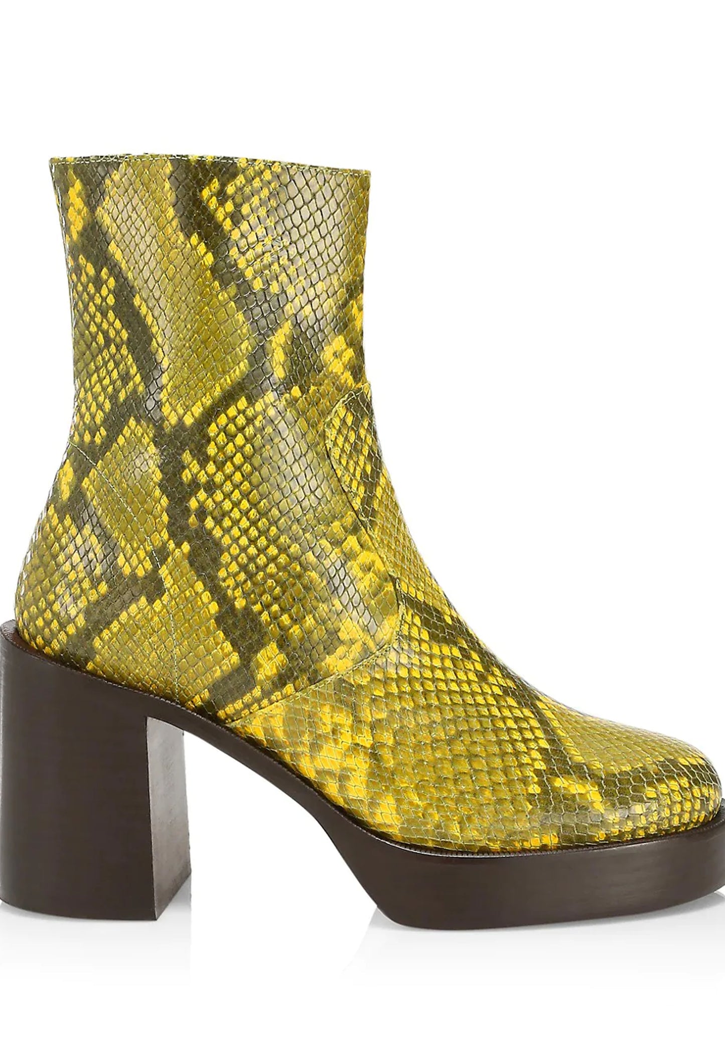 Raid Snakeskin-Embossed Leather Platform Ankle Boots